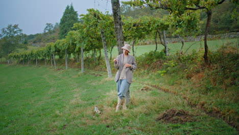 woman in a vineyard