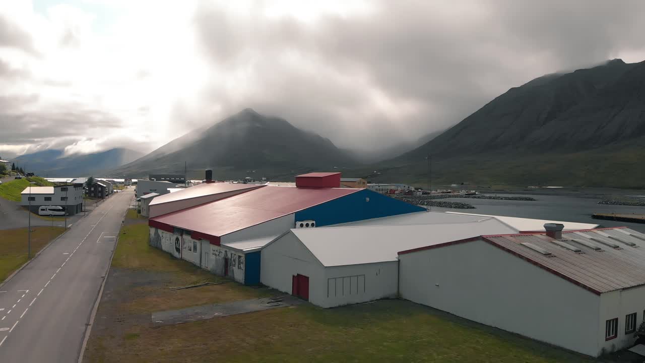 무인 항공기에서 olafsfjord 조감도, 아이슬란드