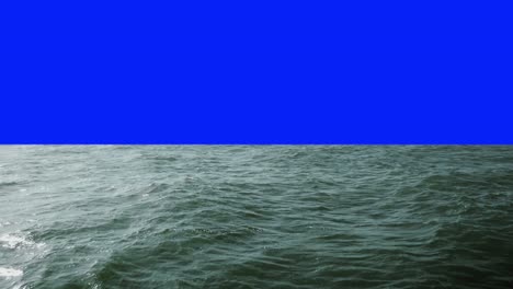 Slightly-green-Ocean-horizon-center-of-screen-with-blue-background