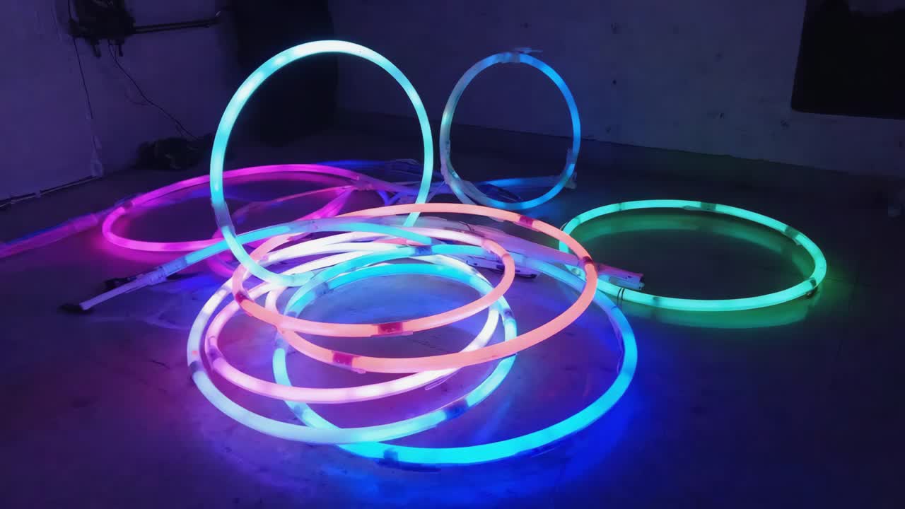 Glowing Neon Hoops