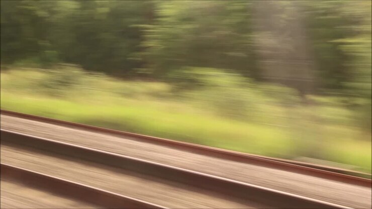 A passenger view of a mainline train journey in England, United Kingdom, from Retford to King's Cross Station