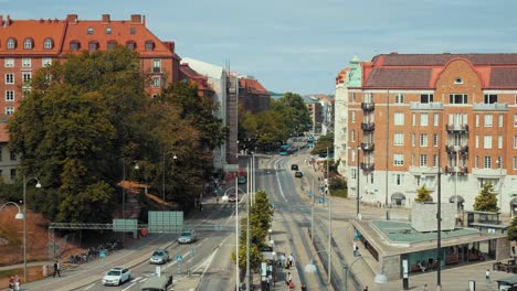 Die-Kreuzung-In-Göteborg,-Schweden.-2018-Gedreht