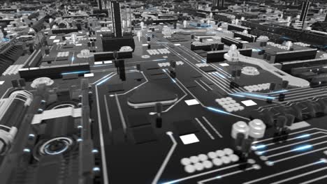 bucle de rotación de la placa base futurista azul 4k
