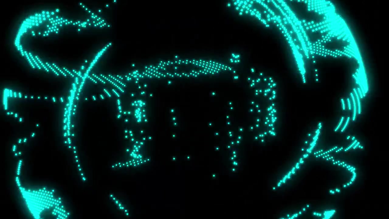 Particle diffusion scattering loop animation motion graphics