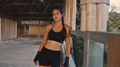 female boxer in training
