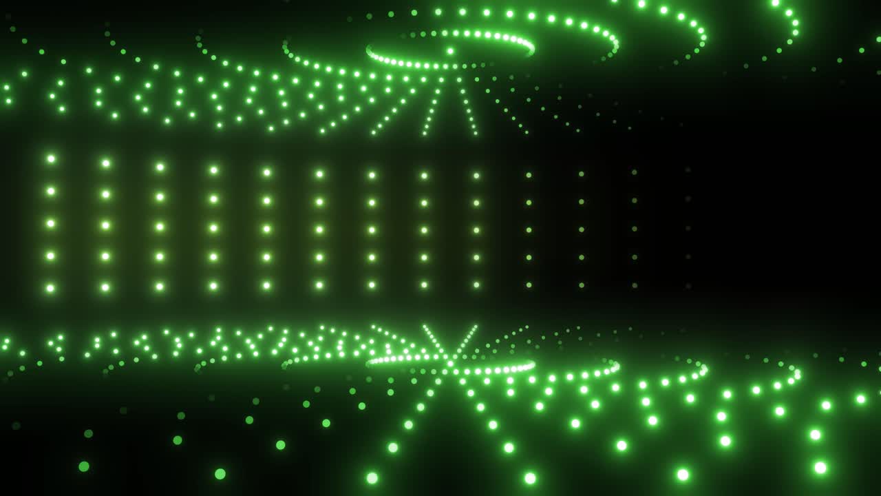 Abstract Glowing Green Lights Stage Design