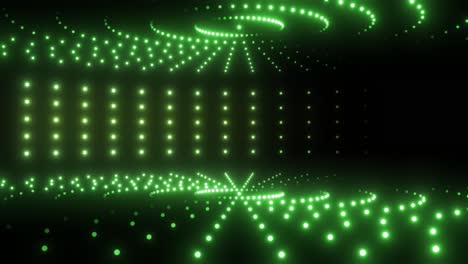 abstract glowing green lights stage design
