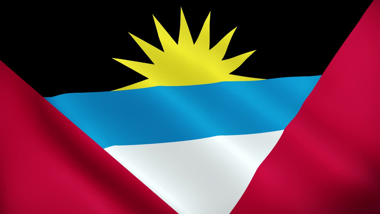 signo animado nacional de antigua y barbuda en 4k, bandera animada de antigúa y barbuda, bandera de antigüa y barbuda ondeando, la bandera nacional de antigüea y barbuda animada en 4k (3840 x 2160)