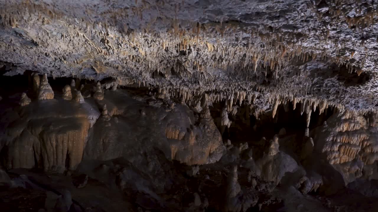 Demanovska Cave Of Liberty In Low Tatras Slovakia With Stalactites Stalagmites And Underground Waterfall Lake Most Visited Cave In Slovakia Natural Limestone Formations Captured In Cinematic 4K