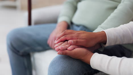 asesoramiento, paciente o cuidador tomados de la mano