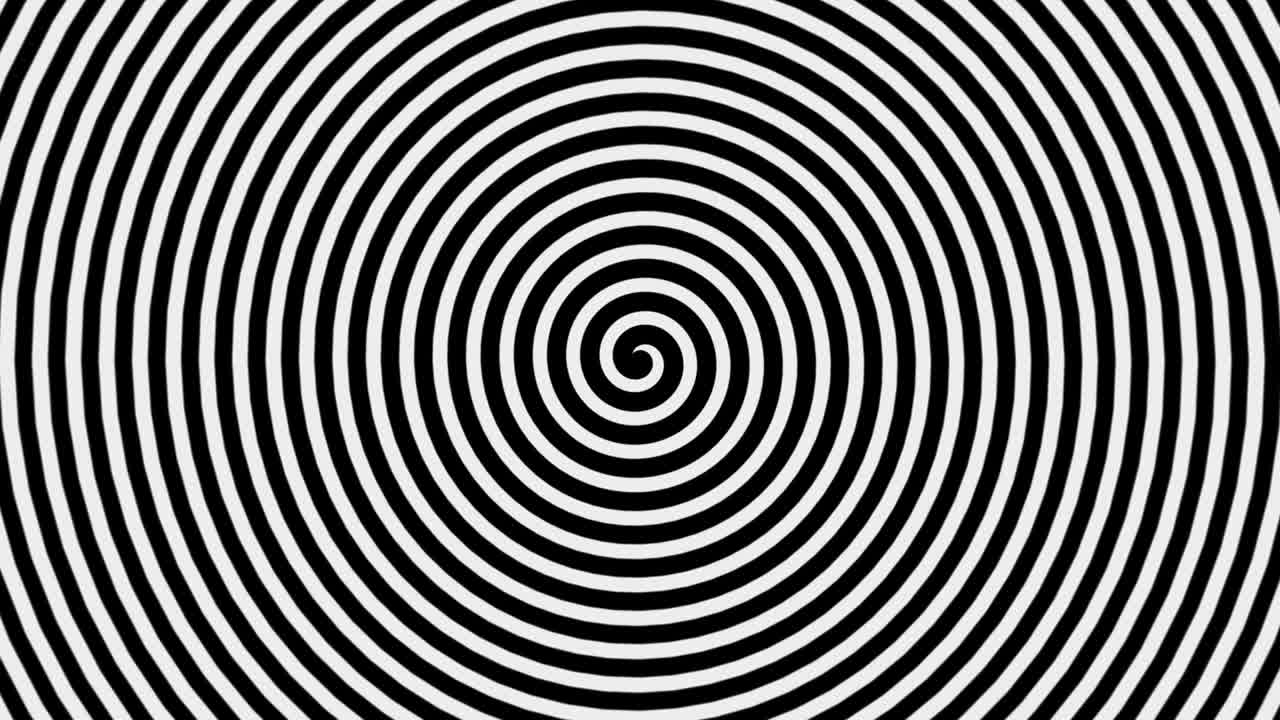 Hypnosis Spirals video, Optical illusions and constantly moving spiral pattern, Seamless loop 4K animation