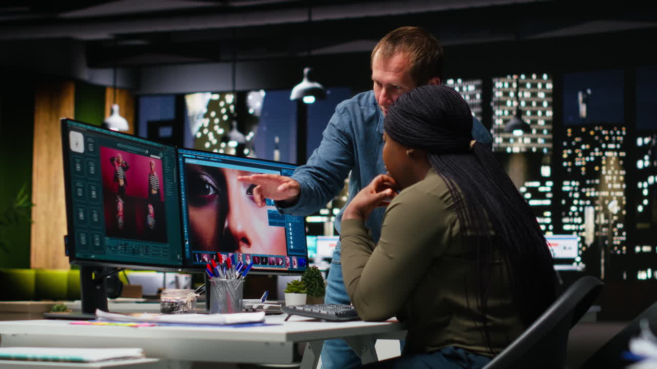 Two photo editors using AI tools and program for retouching