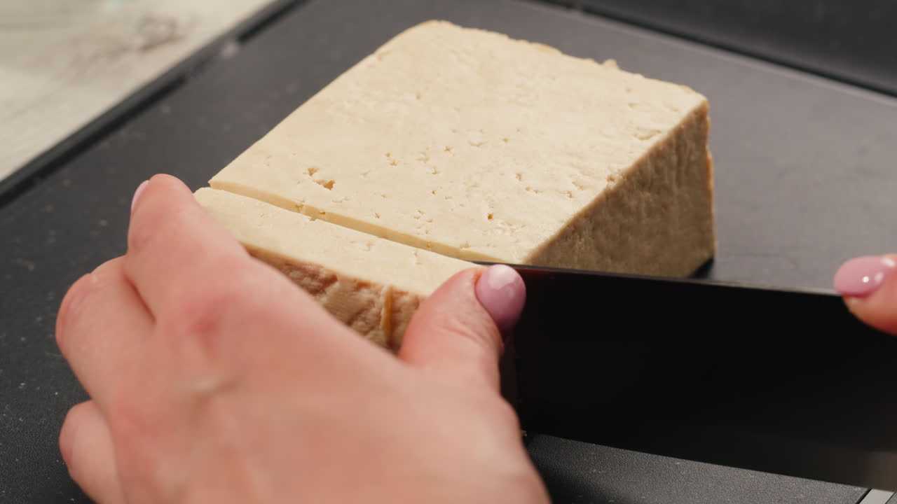 Cutting Tofu with Knife