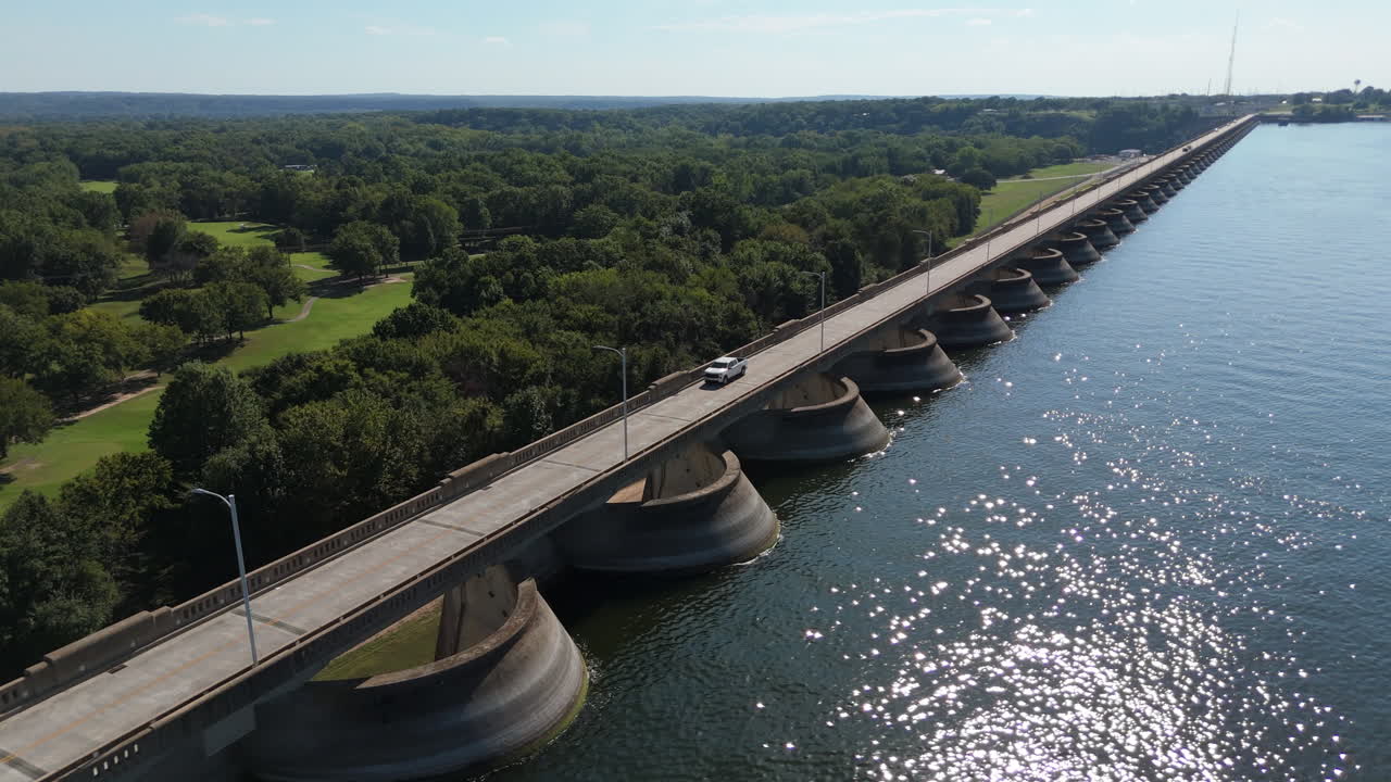 Pensacola Dam And Surroundings In Oklahoma At Daytime - Drone Shot