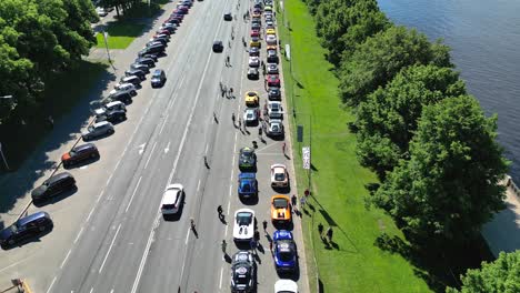 Car-Exposition-in-Riga-the-Capital-of-Latvia---4K-Drone-Shot