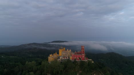 colorful national palace of pena aerial view