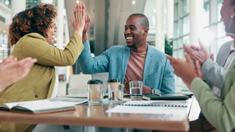business people, high five