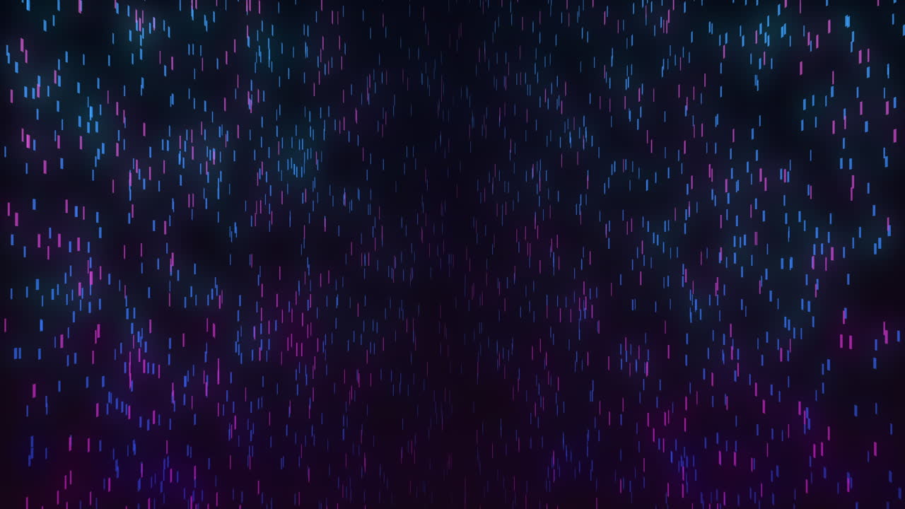 Animation of purple and blue neon light trails on black background