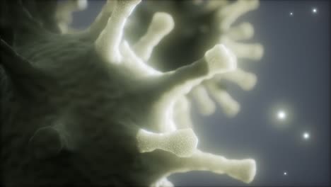 bacterias virus o gérmenes células de microorganismos bajo microscopio con profundidad