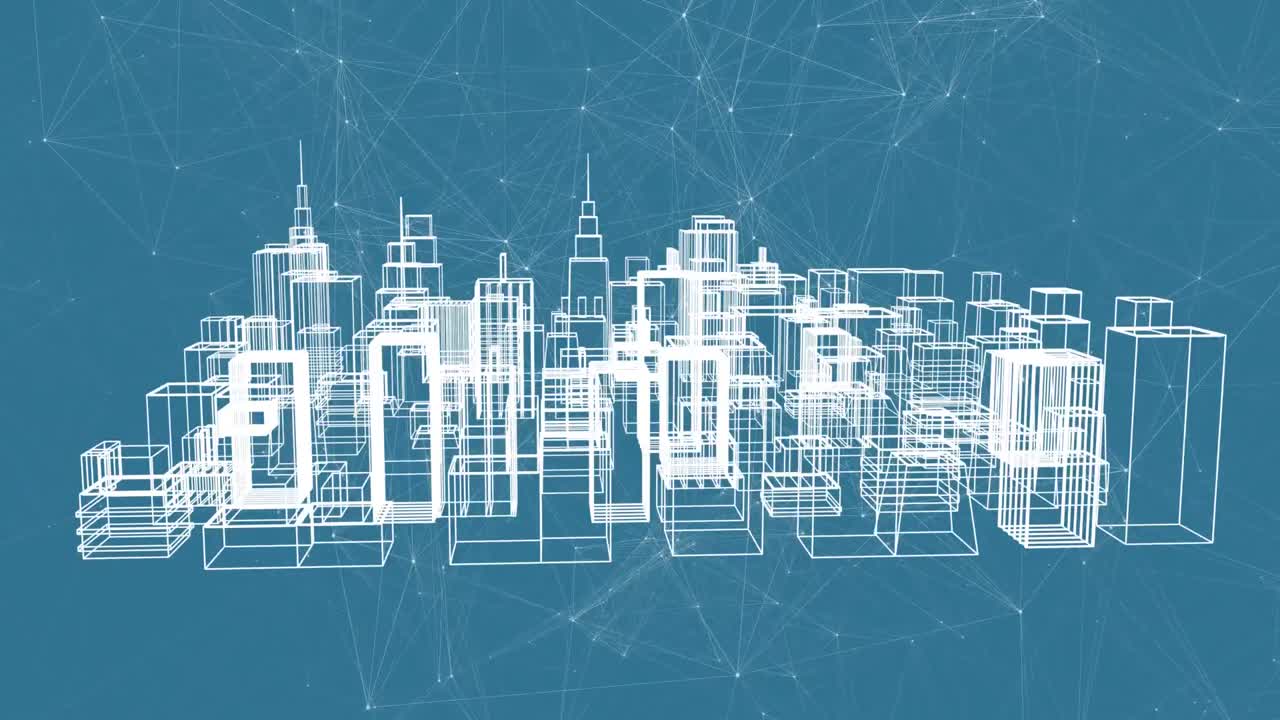 도시 구조의 디지털 3d 모델