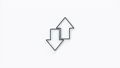 exchange arrow transfer 3d icon on white background. 4k