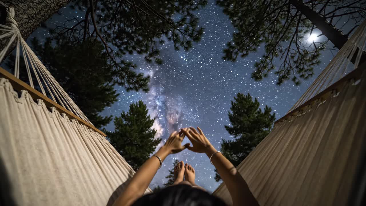 Relaxing in a Hammock Under the Stars