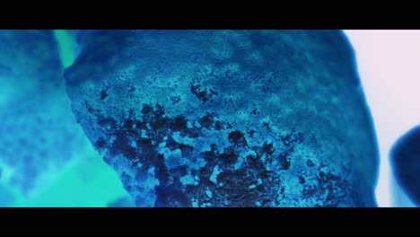 close-up view of blue crystals