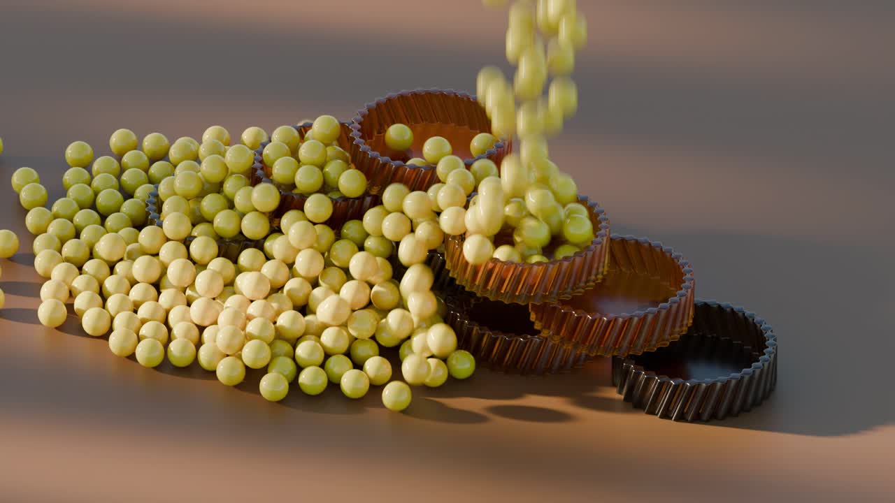 구와 실린더의 추상적인 기하학적 배열