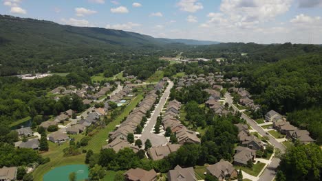 red bank of chattanooga town, tennessee, usa, aerial drone view