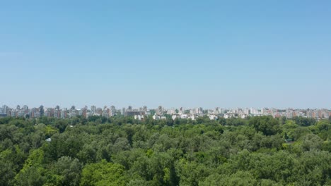 green forest and the cityscape of belgrade in serbia