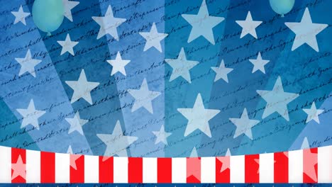 animation of stars moving over american constitution