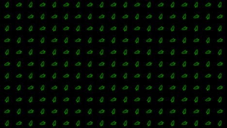 christmas tree tiled background animation pattern in glowing green and black