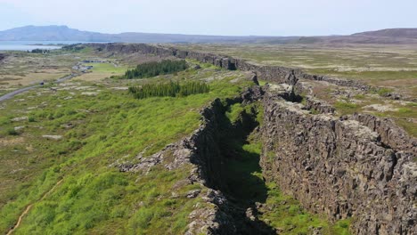 Beautiful-aerial-over-the-mid-Atlantic-Ridge-at-Thingvellir-Iceland-2