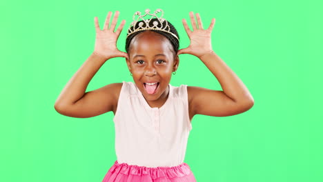 Children,-playful-and-princess-with-a-black-girl