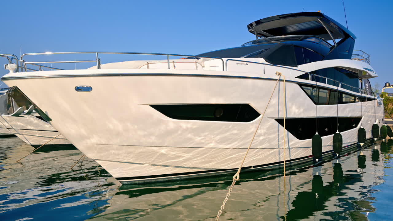 Boats docked in the Port Vauban in daylight in Antibes, France