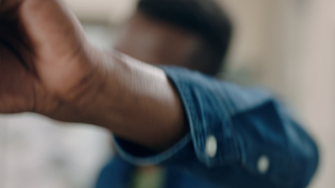 happy african american man dancing in kitchen having fun dance celebration enjoying weekend at home