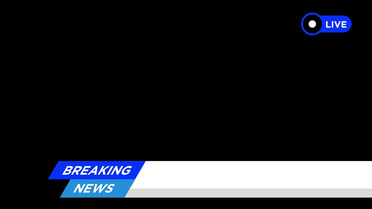 Animated Breaking News Lower Third Graphic with Live Indicator