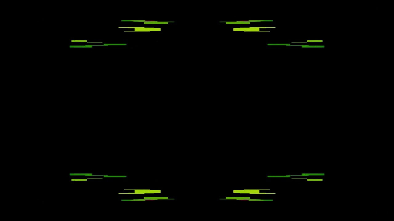 Abstract Digital Glitch Effect with Green and Red Geometric Lines