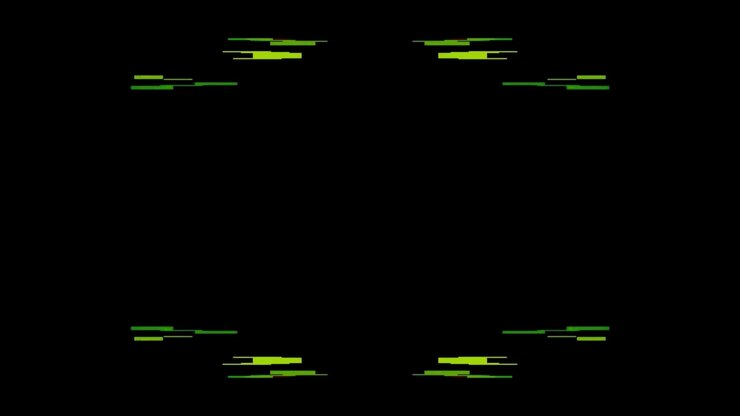 Abstract Digital Glitch Effect with Green and Red Geometric Lines
