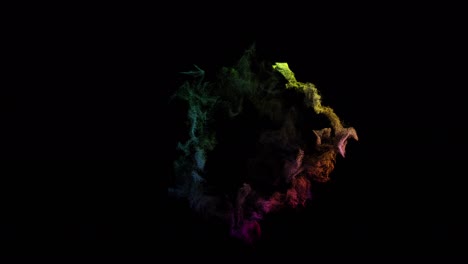 partículas de tinta en espiral en el agua