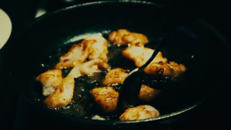 frying fish at home kitchen for family