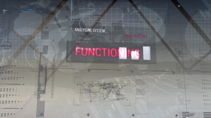 Animation of financial data processing over globe