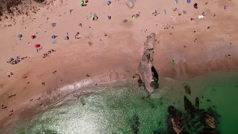 Aerial-drone-4k-footage-of-an-amazing-exotic-beach-in-Portugal