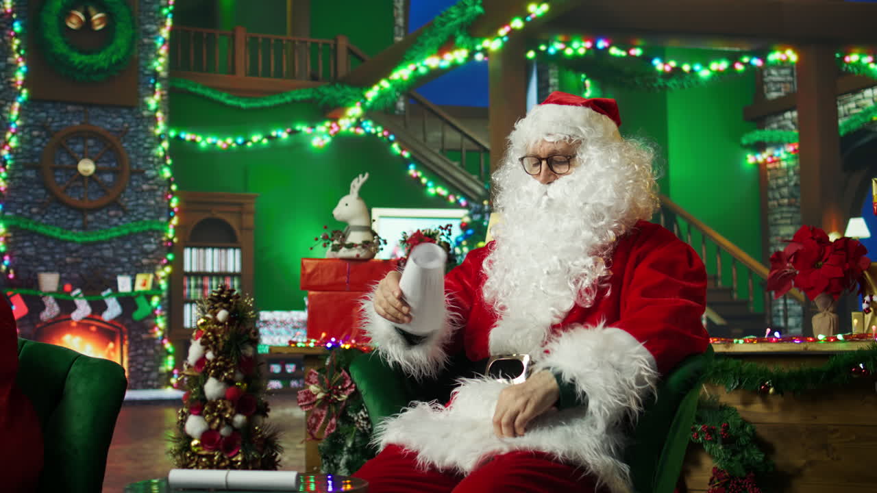 산타가 편지를 읽는 것