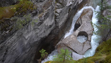 Maligne-River-Canyon-Rapids,-Jasper-National-Park,-Alberta,-Canada