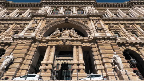 climbing the stars towards the grand entrance of the rome palace of justice