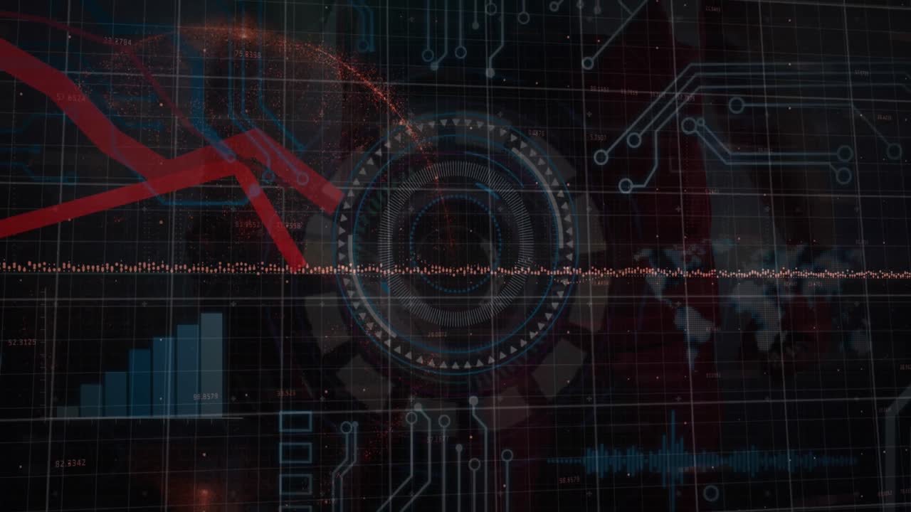 데이터 프로세싱을 통해 지구와 백인 남성 럭비 선수의 애니메이션