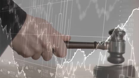 animación digital conceptual de un gráfico empresarial frente a las cifras financieras en la pantalla 4k