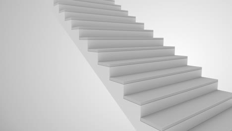 staircase in white interior. abstract architecture background. business growth, progress way and forward achievement concept. career promotion, personal, business development. 3d animation loop of 4k