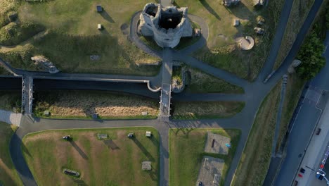 drone footage on a summer day in uk wales aberystwyth around the beach, harbour, sea side, clif and town front-7